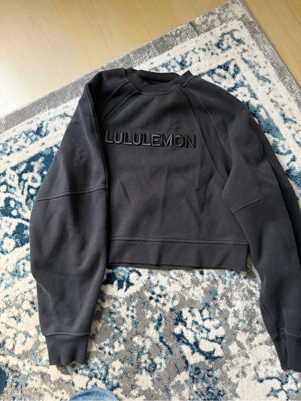 lululemon athletica Black Embossed Logo Crew Sweatshirt